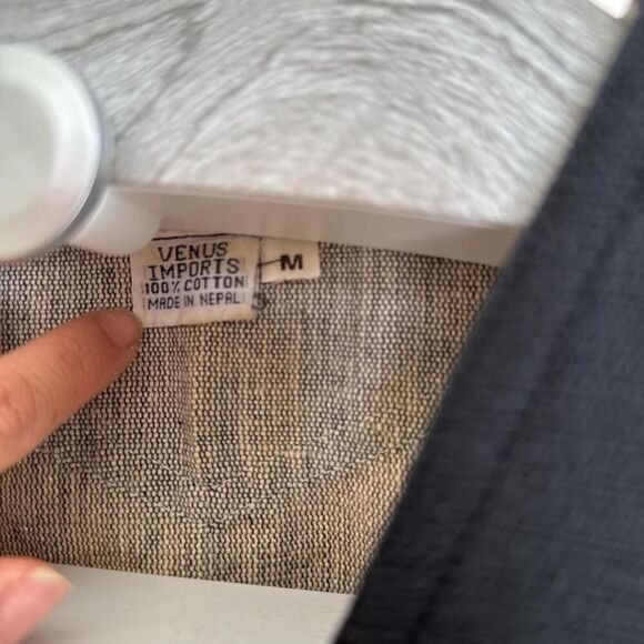 Cotton Jacket Ecru Primitive Tribal Kokopelli Aztec Art to Wear Size - Picture 4 of 5